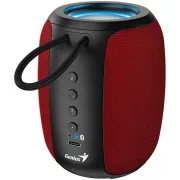 Genius SP-915BT Lautsprecher, kabellos, Bluetooth, 5W, LED Hintergrundbeleuchtung, USB-C, bis zu 6 Stunden Akkulaufzeit, Mikrofon, Copilot-Unterstützung, rot und schwarz
