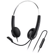 Genius HS-220U AI, Headset, Headset, kabelgebunden, mit Mikrofon, Lautstärkeregler, Copilot, 1× USB-C, schwarz und silber