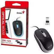 Genius DX-123 Maus, kabelgebunden, optisch, 1200DPI, 3 Tasten, USB-C, schwarz-grau