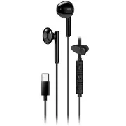 Genius HS-M366 Headset, kabelgebunden, In-Ear, Mikrofon, Lautstärkeregler, 360° drehbarer Clip, USB-C, schwarz