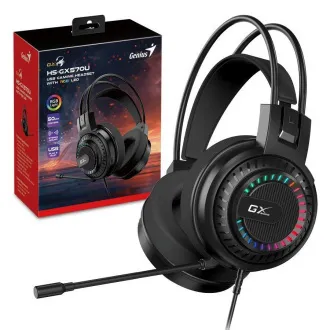 Genius GX GAMING HS-GX570U, Headset, Gaming, Headset, kabelgebunden, RGB LED, Lautstärkeregler, USB, schwarz