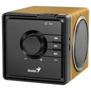 Genius SP-916BT Lautsprecher, kabellos, Bluetooth, 6 W, USB-C, bis zu 8 Stunden Akkulaufzeit, Mikrofon, Unterstützung für Microsoft Copilot, Farbe: helles Holz