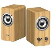 Genius SP-HF400 Lautsprecher, 2.0, 10 W, 3,5-mm-Klinkenstecker, aus Holz, helles Holz