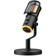 Genius MIC-S400U, Mikrofon, Streaming, Nierencharakteristik, Kondensatormikrofon, RGB-LED, Poppfilter, USB, USB-C, 1,8 m, schwarz