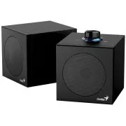 Genius SP-HF300U, Lautsprecher, 2.0, 4 W RMS, USB-A, USB-C, 2-Zoll-Treiber, aus Holz, Lautstärkeregler, schwarz