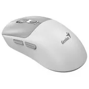 Genius NX-8260S BT, Maus, kabellos, optisch, 2400 DPI, 6 Tasten, leise, wiederaufladbar, Copilot, Bluetooth   2,4 GHz, weiß-grau