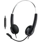 Genius HS-220U AI, Headset, kabelgebunden, mit Mikrofon, Lautstärkeregler, Copilot, USB, 2,4 m langes Kabel, schwarz