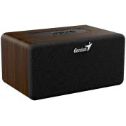 Genius SP-918BT, Lautsprecher, kabellos, 6 W RMS, Bluetooth 5.3, 2 × 2-Zoll-Treiber, AUX-Eingang, USB-C, tragbar, Farbe: dunkles Holz