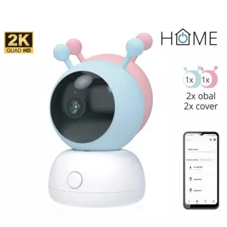 iGET HOME Camera CS2 Baby - drahtloses 2K Kamera-Babyphone, 2 Abdeckungen im Paket, Schreierkennung
