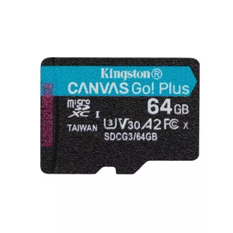 KINGSTON 64GB microSDXC Canvas Go Plus Gen4 200MB/s A2 U3 V30 Karte ohne Adapter