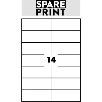 SPARE PRINT PREMIUM Selbstklebende Etiketten weiß, 100 Blatt A4 im Karton (1 Blatt/14x Etikett 105x42,3mm)