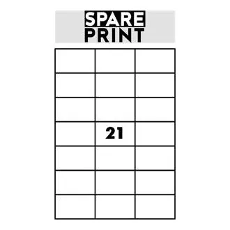 SPARE PRINT PREMIUM Selbstklebende Etiketten weiß, 100 Blatt A4 im Karton (1 Bogen/21x Etikett 70x42,3mm) SPARE PRINT PREMIUM Selbstklebende Etiketten weiß, 100 Blatt A4 im Karton (1 Bogen/21x Etikett 70x42,3mm)