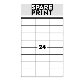 SPARE PRINT PREMIUM Selbstklebende Etiketten weiß, 100 Blatt A4 im Karton (1 Bogen/24x Etikett 70x36mm) SPARE PRINT PREMIUM Selbstklebende Etiketten weiß, 100 Blatt A4 im Karton (1 Bogen/24x Etikett 70x36mm)