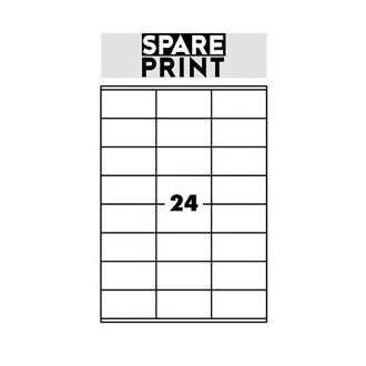 SPARE PRINT PREMIUM Selbstklebende Etiketten weiß, 100 Blatt A4 im Karton (1 Bogen/24x Etikett 70x36mm) SPARE PRINT PREMIUM Selbstklebende Etiketten weiß, 100 Blatt A4 im Karton (1 Bogen/24x Etikett 70x36mm)