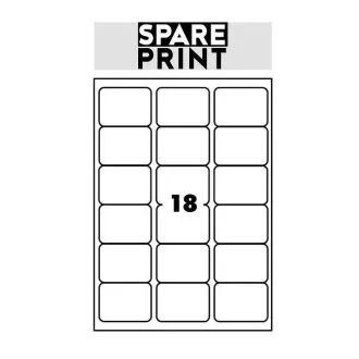 SPARE PRINT PREMIUM Selbstklebende Etiketten weiß, 100 Blatt A4 im Karton (1 Blatt/18x Etikett 68x47mm)