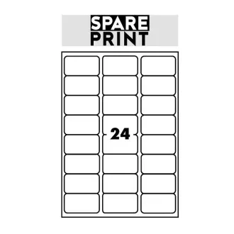 SPARE PRINT PREMIUM Selbstklebende Etiketten weiß, 100 Blatt A4 im Karton (1 Bogen/24x Etikett 68x36mm)