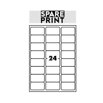 SPARE PRINT PREMIUM Selbstklebende Etiketten weiß, 100 Blatt A4 im Karton (1 Bogen/24x Etikett 68x36mm)