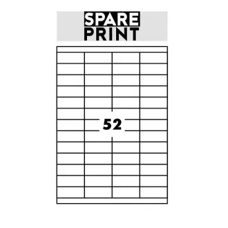 SPARE PRINT PREMIUM Selbstklebende Etiketten weiß, 100 Blatt A4 im Karton (1 Bogen/52x Etikett 52,5x21,2mm) SPARE PRINT PREMIUM Selbstklebende Etiketten weiß, 100 Blatt A4 im Karton (1 Bogen/52x Etikett 52,5x21,2mm)