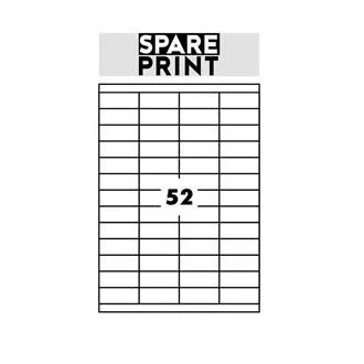 SPARE PRINT PREMIUM Selbstklebende Etiketten weiß, 100 Blatt A4 im Karton (1 Bogen/52x Etikett 52,5x21,2mm) SPARE PRINT PREMIUM Selbstklebende Etiketten weiß, 100 Blatt A4 im Karton (1 Bogen/52x Etikett 52,5x21,2mm)