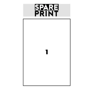 SPARE PRINT PREMIUM Selbstklebende Etiketten weiß, 100 Blatt A4 im Karton (1 Blatt/1x Etikett 210x297mm)