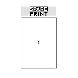 SPARE PRINT PREMIUM Selbstklebende Etiketten weiß, 100 Blatt A4 im Karton (1 Blatt/1x Etikett 210x297mm)