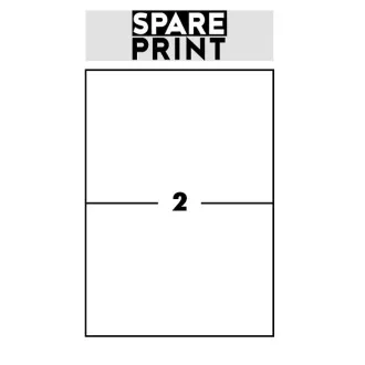 SPARE PRINT PREMIUM Selbstklebende Etiketten weiß, 100 Blatt A4 im Karton (1 Blatt/2x Etikett 210x148,5mm) SPARE PRINT PREMIUM Selbstklebende Etiketten weiß, 100 Blatt A4 im Karton (1 Blatt/2x Etikett 210x148,5mm)