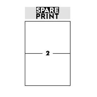 SPARE PRINT PREMIUM Selbstklebende Etiketten weiß, 100 Blatt A4 im Karton (1 Blatt/2x Etikett 210x148,5mm) SPARE PRINT PREMIUM Selbstklebende Etiketten weiß, 100 Blatt A4 im Karton (1 Blatt/2x Etikett 210x148,5mm)
