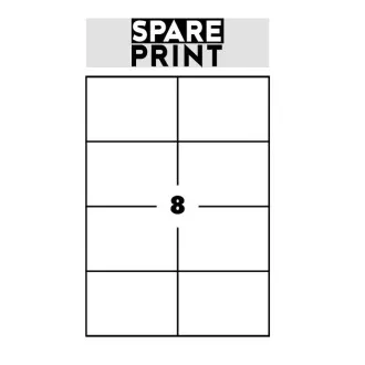 SPARE PRINT PREMIUM Selbstklebende Etiketten weiß, 100 Blatt A4 im Karton (1 Bogen/8x Etikett 105x74mm)