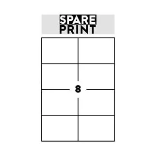 SPARE PRINT PREMIUM Selbstklebende Etiketten weiß, 100 Blatt A4 im Karton (1 Bogen/8x Etikett 105x74mm)