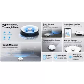 TP-Link Tapo RV30 - Roboter-Staubsauger und Mopp, Lidar TP-Link Tapo RV30 - Roboter-Staubsauger und Mopp, Lidar