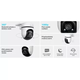 TP-Link Tapo C500 - Außen-WiFi-Kamera PTZ-Dome, 2MP (1920x1080), ONVIF