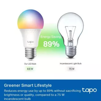 TP-Link Tapo L535E, Smart Wi-Fi LED-Glühbirne Farbe, 2500-6500K, E27 TP-Link Tapo L535E, Smart Wi-Fi LED-Glühbirne Farbe, 2500-6500K, E27