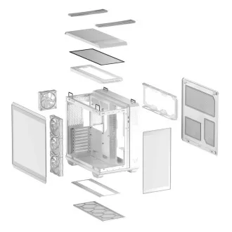 ASUS Gehäuse GT502 HORIZON WHITE, ARGB, TEMPERED GLASS