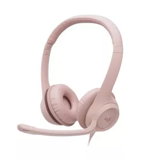 Plötzlich. Set Logitech Stereo USB Headset H390, rosa