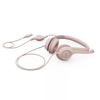 Plötzlich. Set Logitech Stereo USB Headset H390, rosa