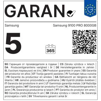 Samsung 9100 PRO/8TB/SSD/M.2 NVMe/Schwarz/5R Samsung 9100 PRO/8TB/SSD/M.2 NVMe/Schwarz/5R