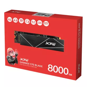 ADATA GAMMIX S70 BLADE/8TB/SSD/M.2 NVMe/Schwarz/Kühlkörper/5R