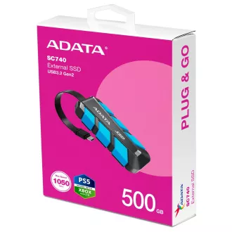 ADATA SC740/500GB/SSD/Extern/Blau/5R