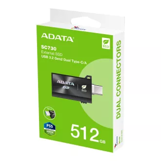 ADATA SC730/512GB/SSD/Extern/Schwarz/5R