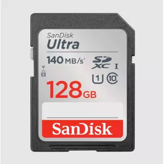 SanDisk Ultra/SDXC/128GB/140MBps/UHS-I U1/Klasse 10/Schwarz