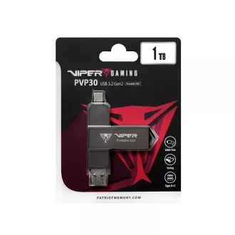 Patriot VIPER PVP30/1TB/SSD/Extern/Schwarz/3R