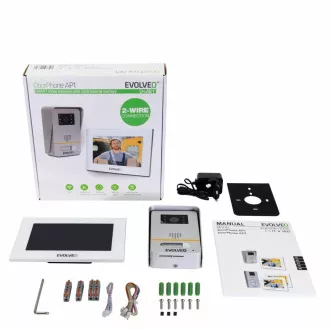 EVOLVEO DoorPhone AP1-2, kabelgebundenes Videotelefon mit App, weiß