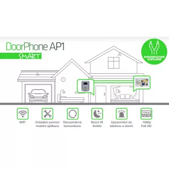EVOLVEO DoorPhone AP1-2, kabelgebundenes Videotelefon mit App, weiß