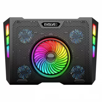 EVOLVEO Ania 16, Notebook-Kühlpad, 5x Lüfter, RGB-Hintergrundbeleuchtung
