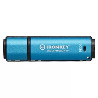 Kingston Ironkey Vault Privacy 50/512GB/USB 3.2/USB-A/Blau