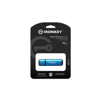 Kingston Ironkey Vault Privacy 50C/16GB/USB 3.2/USB-C/Blau Kingston Ironkey Vault Privacy 50C/16GB/USB 3.2/USB-C/Blau