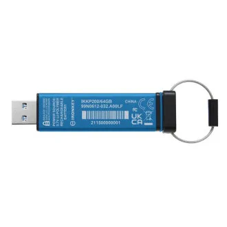 Kingston IronKey-Tastatur 200/64GB/USB 3.2/USB-A/Blau Kingston IronKey-Tastatur 200/64GB/USB 3.2/USB-A/Blau