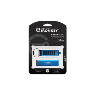 Kingston Ironkey Keypad 200C/16GB/USB 3.0/USB-C/Blau Kingston Ironkey Keypad 200C/16GB/USB 3.0/USB-C/Blau