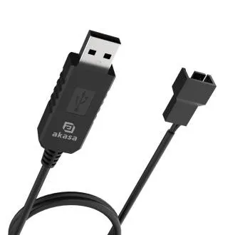 AKASA - 5V zu 12V DC Step-Up Spannungswandler Kabel für USB zu 3-Pin & 4-Pin PC Lüfter AKASA - 5V zu 12V DC Step-Up Spannungswandler Kabel für USB zu 3-Pin & 4-Pin PC Lüfter