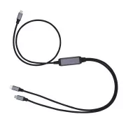 C-TECH USB Typ-C PD 100W Stromsplitterkabel, 0,7m   2x0,5m, schwarz